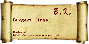 Burgert Kinga névjegykártya